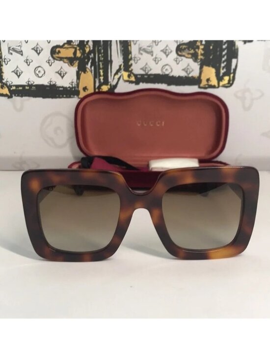New Authentic Gucci Tortoise Shell Sunglasses GG0328s 002 main image 8